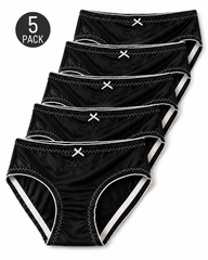 5-Pack Satin-Look Gathered Panties