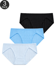 3-Pack Women's Textured Mid-Rise Briefs Mixed Colors