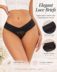 4-Pack Floral Lace Crossover Thong Panties