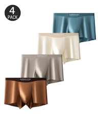 3-Pack Satin-Look Stretch Boxer Briefs with Contoured Pouch