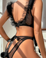 Sexy Catwoman Cosplay See-through Backless Bodysuit