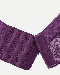 Deep V Floral Mesh Panel Full Coverage Wireless Shaping Bra