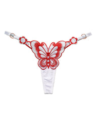 Sexy Butterfly Embroidered Low-rise Thong