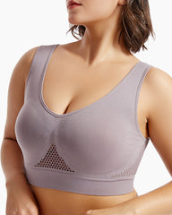 Casual Seamless Elastic Band Removable Pads Integrated Sports Bra