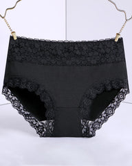 Women's Pure Cotton Breathable Skin-friendly Lace Trim Tummy Control Panties