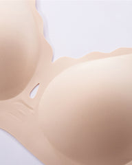 Women's Wire-Free Teardrop Hollow-Out Wave Seamless Push-Up Bra