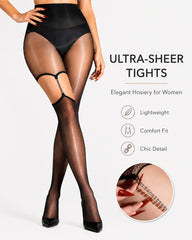 2 Pairs High Waist Silky Chain Cutout Pantyhose