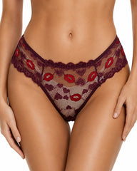 4-Pack Sexy Lace See-Through Lip Embroidered Panties