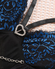 Sexy Lace Chain Garter Belt Nightgowns Set