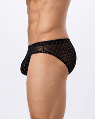 2-Pack Men's Sheer Mesh Diamond Pattern Briefs
