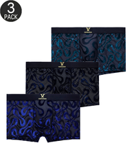 3-Pack Snake Pattern Stretch Boxer Briefs