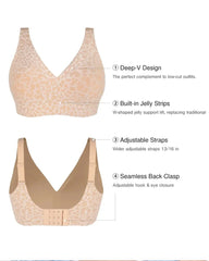 Leopard Print Wire-Free Comfortable Push-Up Seamless T-Shirt Bra