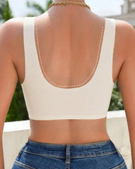 Women's V Neck Seamless Wire-free Comfortable Breathable Vest Bra