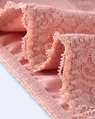 Women's Pure Cotton Breathable Skin-friendly Lace Trim Tummy Control Panties