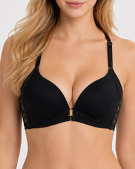 Sexy Front Closure Seamless Wire-Free Push-Up Lace Back Bra