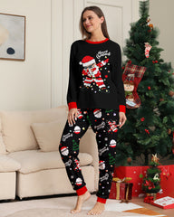 Santa Claus Colored Light Bulb Print Home Wear Parent-Child Pajama Set