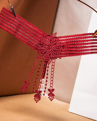 Sexy Tassel Open Crotch Pearl Massage Thong