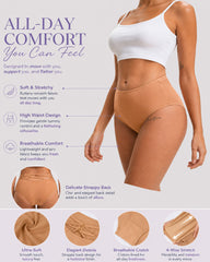 5-Pack High Waisted Criss Cross Back Seamless Briefs