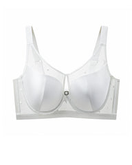 Satin Mesh See-through Patchwork Underwire Plus Size Push-up Bra