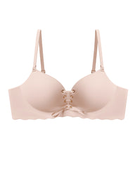 Women's Sexy Drawstring Push-Up Detachable Shoulder Straps Wire-Free Comfort Bra