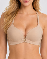 Sexy Front Closure Seamless Wire-Free Push-Up Lace Back Bra