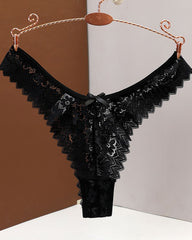 Multiple-Pack Sexy Floral Lace See-Through Thongs