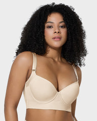 Sostén con aros y realce con espalda lisa