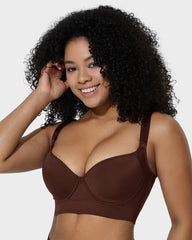 Sostén con aros y realce con espalda lisa