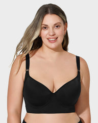 Sostén con aros y realce con espalda lisa