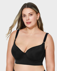 Sostén con aros y realce con espalda lisa