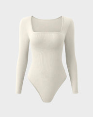 Sexy Square Neck Long Sleeve Bodysuits