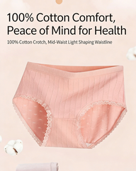 Multi-Pack Women's Mid-Waist Lace Striped Heart Antibacterial Cotton Panties