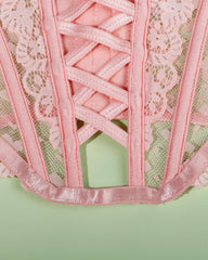 Sexy Lace See-Through Heart-Shaped Buckle Lingerie Set