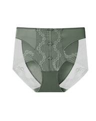 Plus Size Lace Sheer Mesh Seamless High-waisted Panties