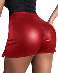 High-waisted PU Leather Tight-fitting Skirt Shorts