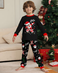 Santa Claus Colored Light Bulb Print Home Wear Parent-Child Pajama Set