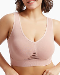 Casual Seamless Elastic Band Removable Pads Integrated Sports Bra