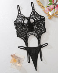 Sexy Hollowed-out Fishnet See-through Slimming and Shaping Lingerie Set