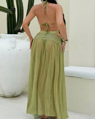 Beach Vacation Bikini Swimsuit and Long Skirt Set