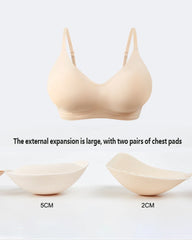 Women's V-neck Seamless Breathable Push-up Vest Bra  with Two Removable Shaping Pads