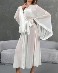 Sexy Mesh Tie-front Cardigan Home Robe