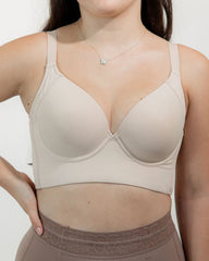 V-neck Wide Back Underwire Long Body Shaping Push-up Bra