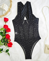 Sexy Cross-strap Mesh Bodysuit