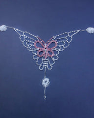 Sexy Butterfly Tassel Rhinestone Bra and Panty Body Chain Set