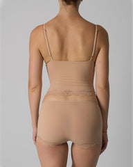 Sexy Skin-friendly Lace Trim V-neck Camisole and Boyshorts Underwear Set