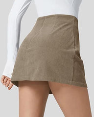 Corduroy Casual High-waisted A-line Mini Skirt