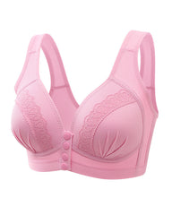 Women's Front-closure Jacquard Lace Breathable Bra
