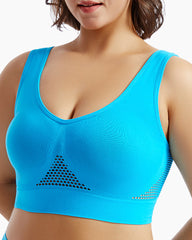 Casual Seamless Elastic Band Removable Pads Integrated Sports Bra