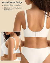 V-neck Comfortable Breathable Seamless Wire-free Push-up Mesh Bra