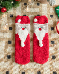 Christmas Coral Fleece Fun Print Warm Socks